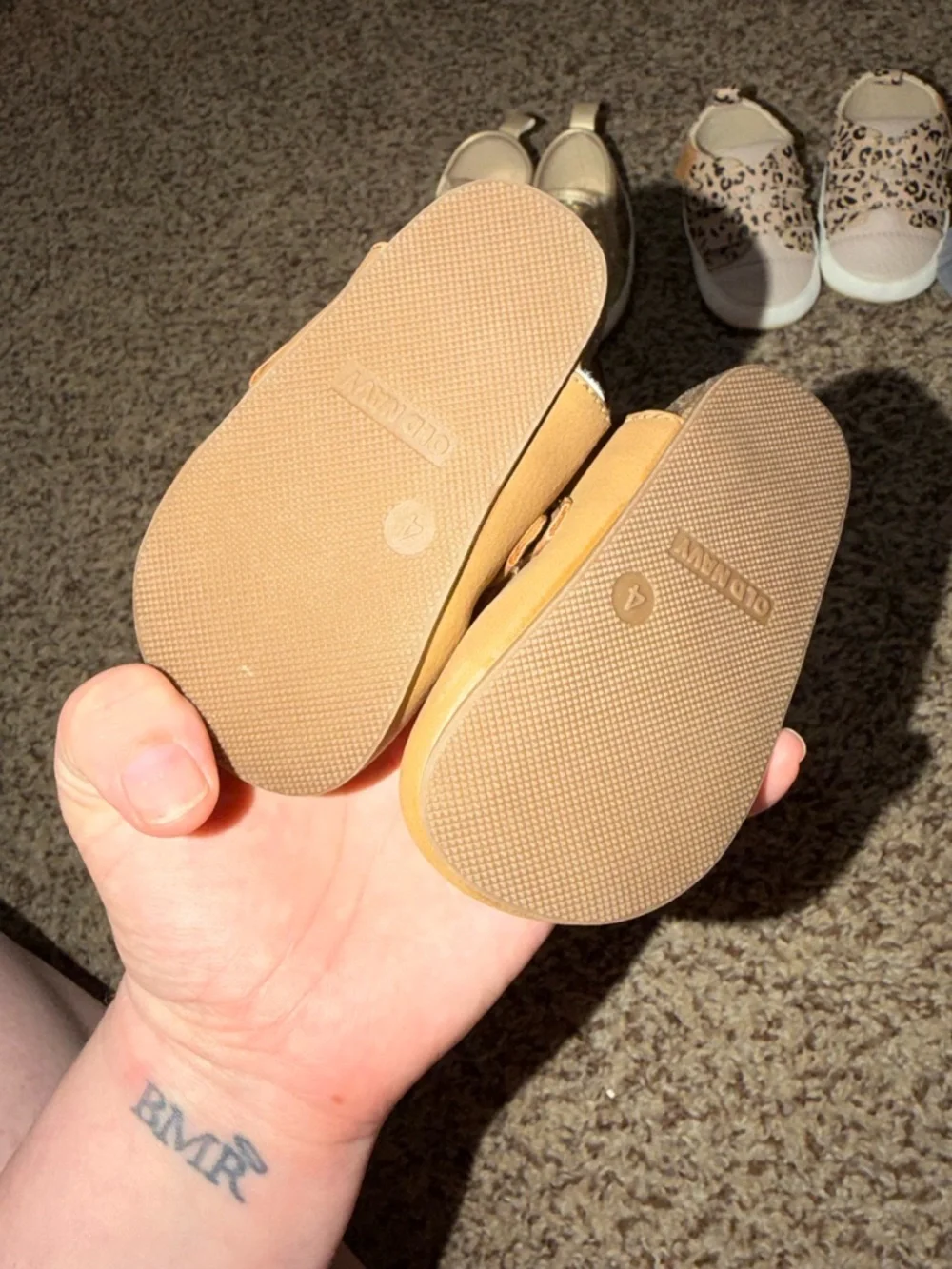 Old Navy Tan Toddler Slip-On Buckle Shoes